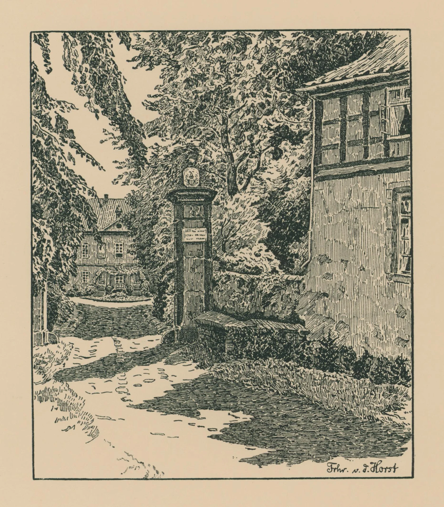 Federzeichnungen von Freiherr von der Horst - 0018  (Bild vergr&ouml;&szlig;ern)