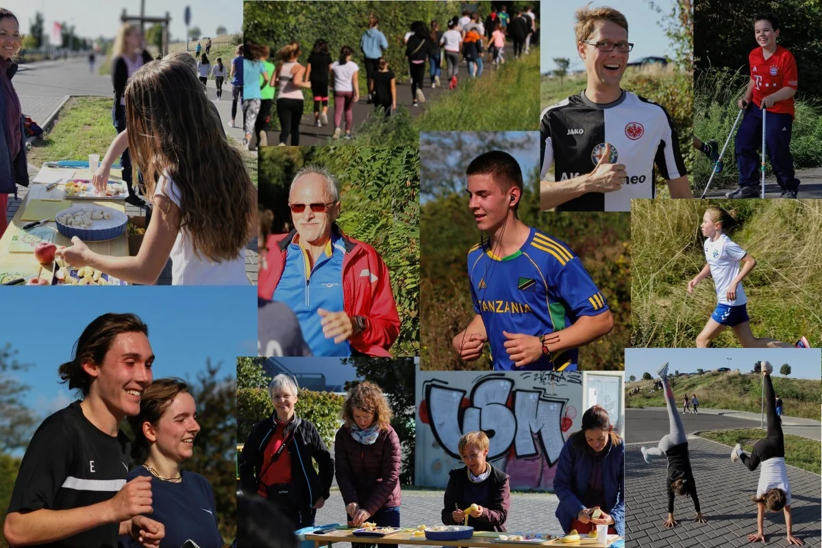 Bild: Collage Sponsorenlauf des Gymnasiums Mainz-Oberstadt 2019