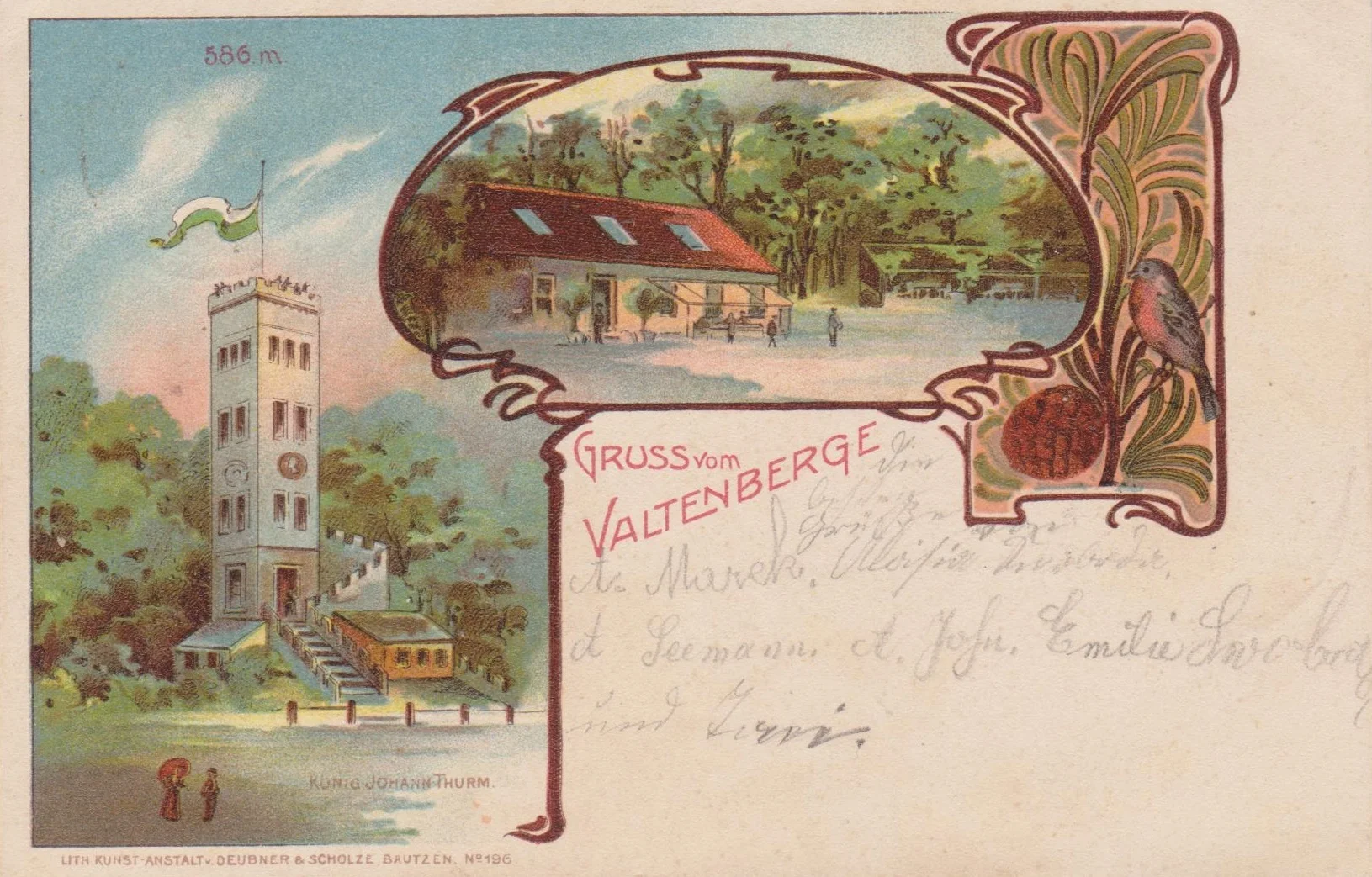 Bild: Valtenberg (Lith Kunst-Anstalt v Deubner & Scholze Bautzen ca 1900)