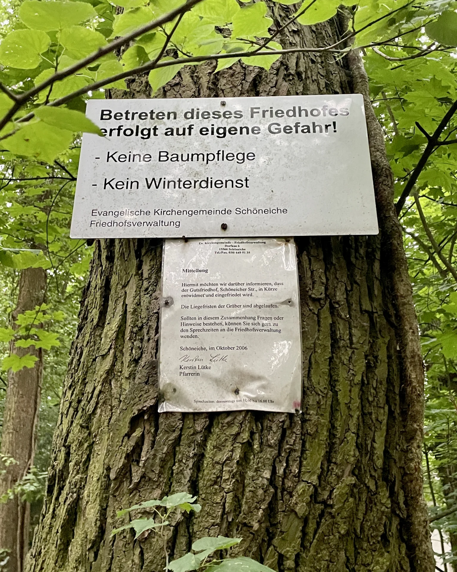 Hinweis am EIngang  (Bild vergr&ouml;&szlig;ern)