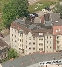 Geb&auml;ude vor Sanierung Luftaufnahme  (Bild vergr&ouml;&szlig;ern)