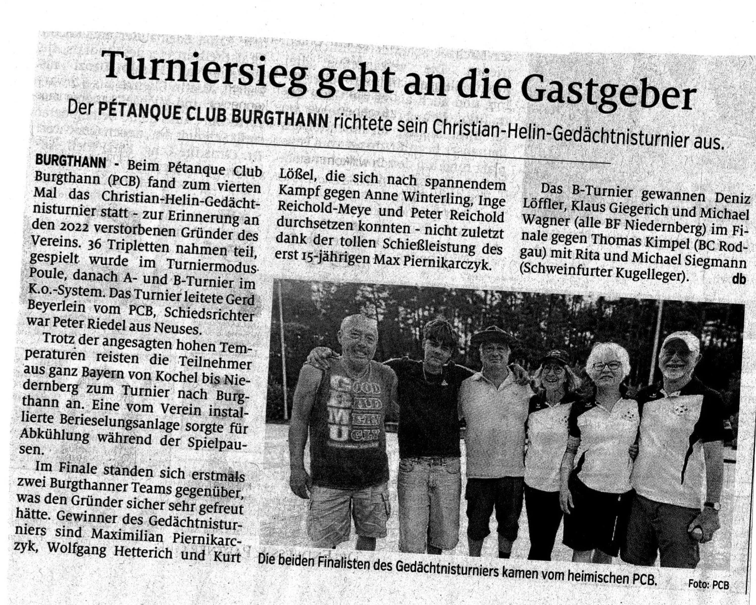Turniersieg ging an die Gastgeber - Der Bote f&uuml;r N&uuml;rnberg Land am 18. Juli 2026  (Bild vergr&ouml;&szlig;ern)