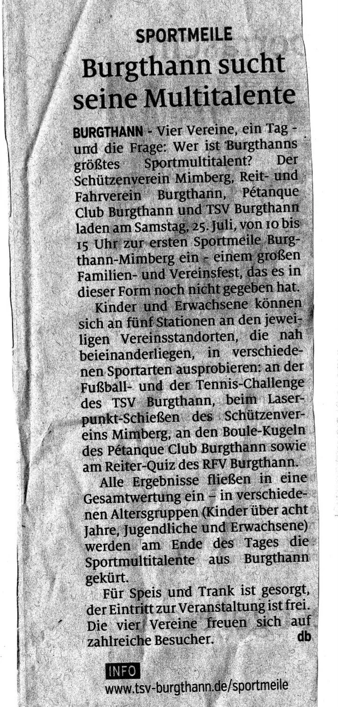 Burgthann sucht seine Multitalente - Der Bote f&uuml;r N&uuml;rnberg Land am 18. Juli 2026  (Bild vergr&ouml;&szlig;ern)