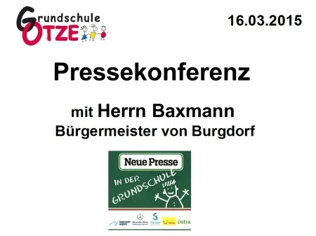 Foto der Galerie: Bericht der Klasse 4b von der Pressekonferenz mit Herrn Baxmann