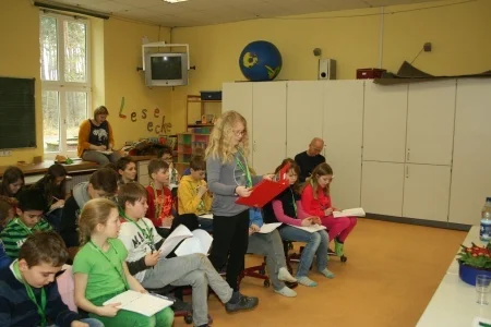 Foto der Galerie: Bericht der Klasse 4b von der Pressekonferenz mit Herrn Baxmann