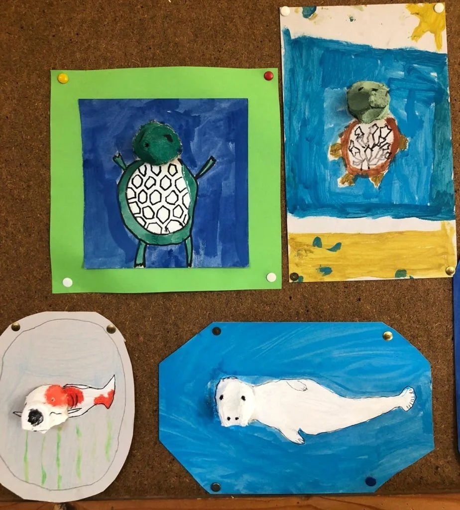 Foto der Galerie: Die Klasse 4b war kürzlich im Zoo, im Kunstunterricht wurden dann diese tollen Kunstwerke hergestellt: