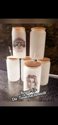 Vorschaubild: Trinkglas mit Bambusdeckel und Trinkhalm