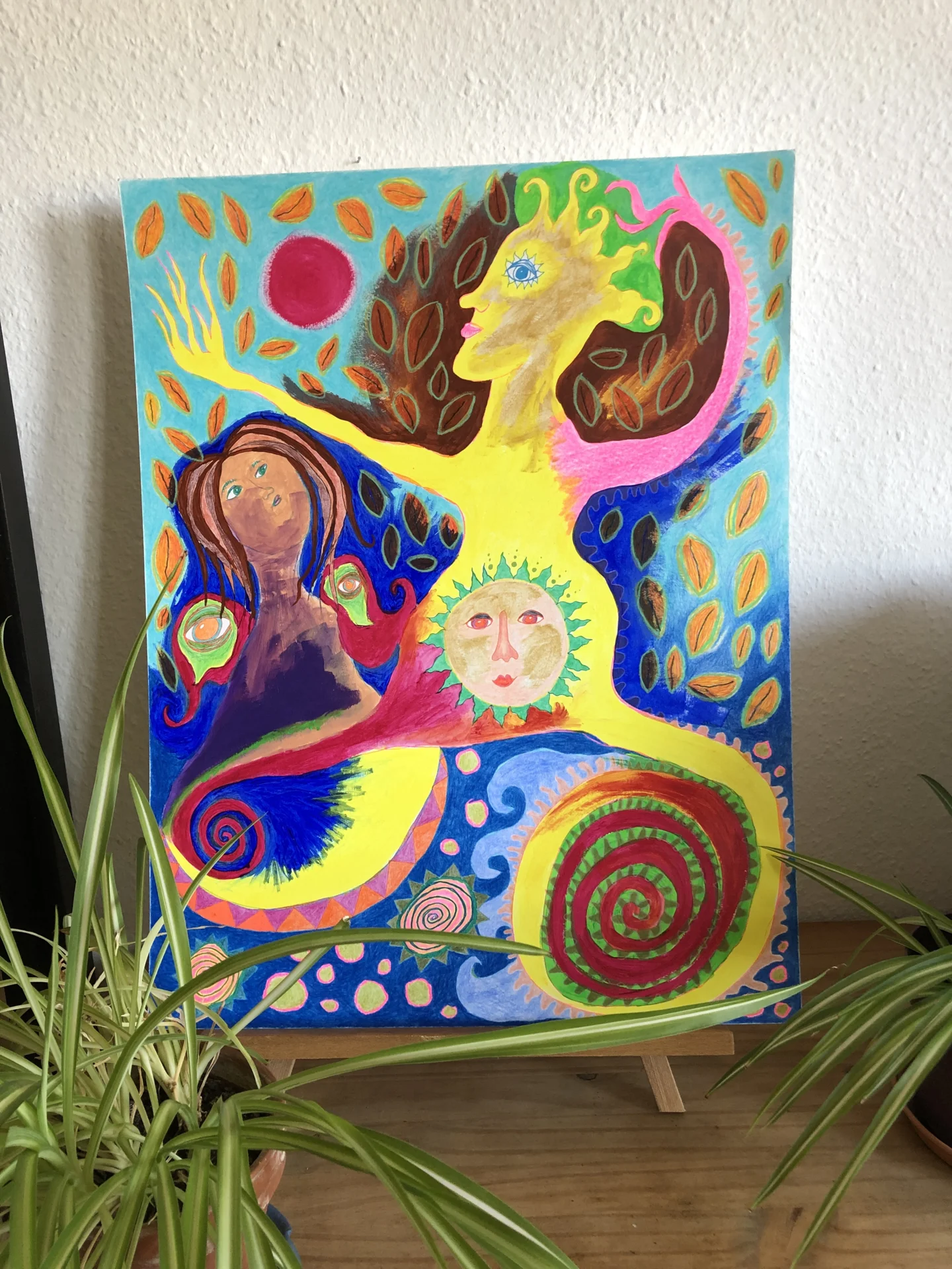 SOLD Ohne Titel  Acryl und Buntstift auf Karton, ca  50x65cm  (Bild vergr&ouml;&szlig;ern)
