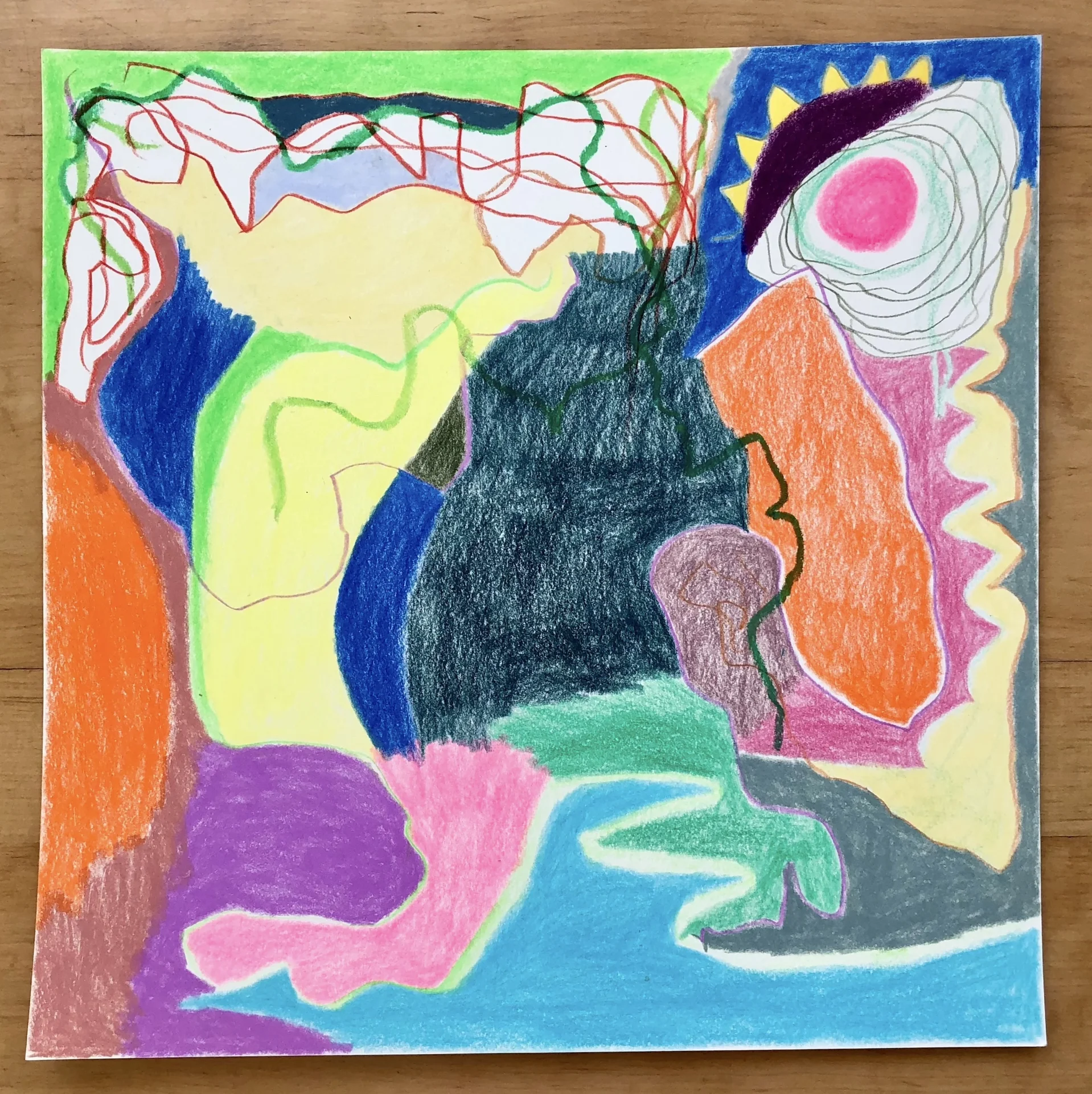 Ohne Titel (2022) 100 days of drawing, Buntstift auf Papier, ca  (Bild vergr&ouml;&szlig;ern)