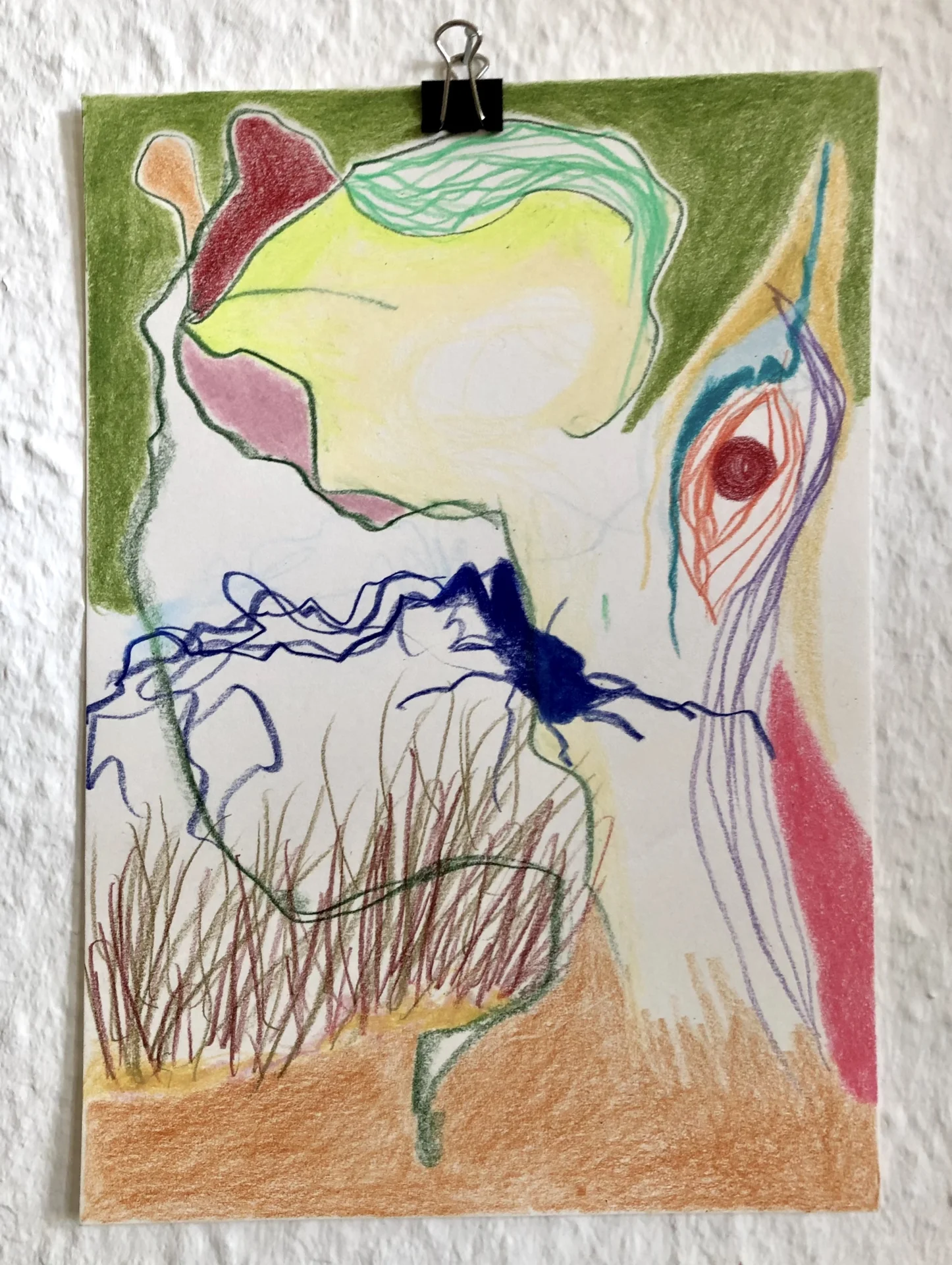 Ohne Titel (2022) 100 days of drawing, Buntstift auf Papier, DinA5  (Bild vergr&ouml;&szlig;ern)