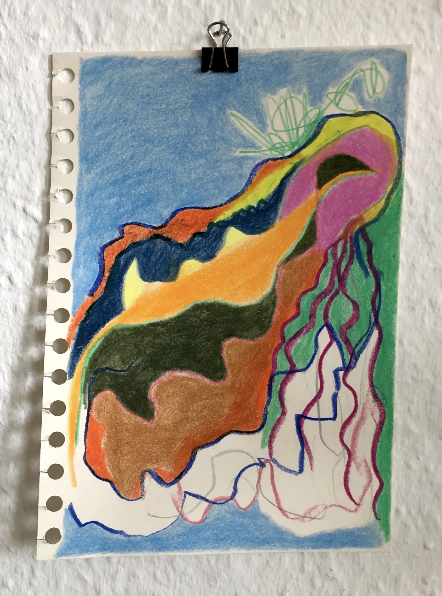Ohne Titel (2022) Buntstift und Wachskreide auf Papier, DinA5  (Bild vergr&ouml;&szlig;ern)