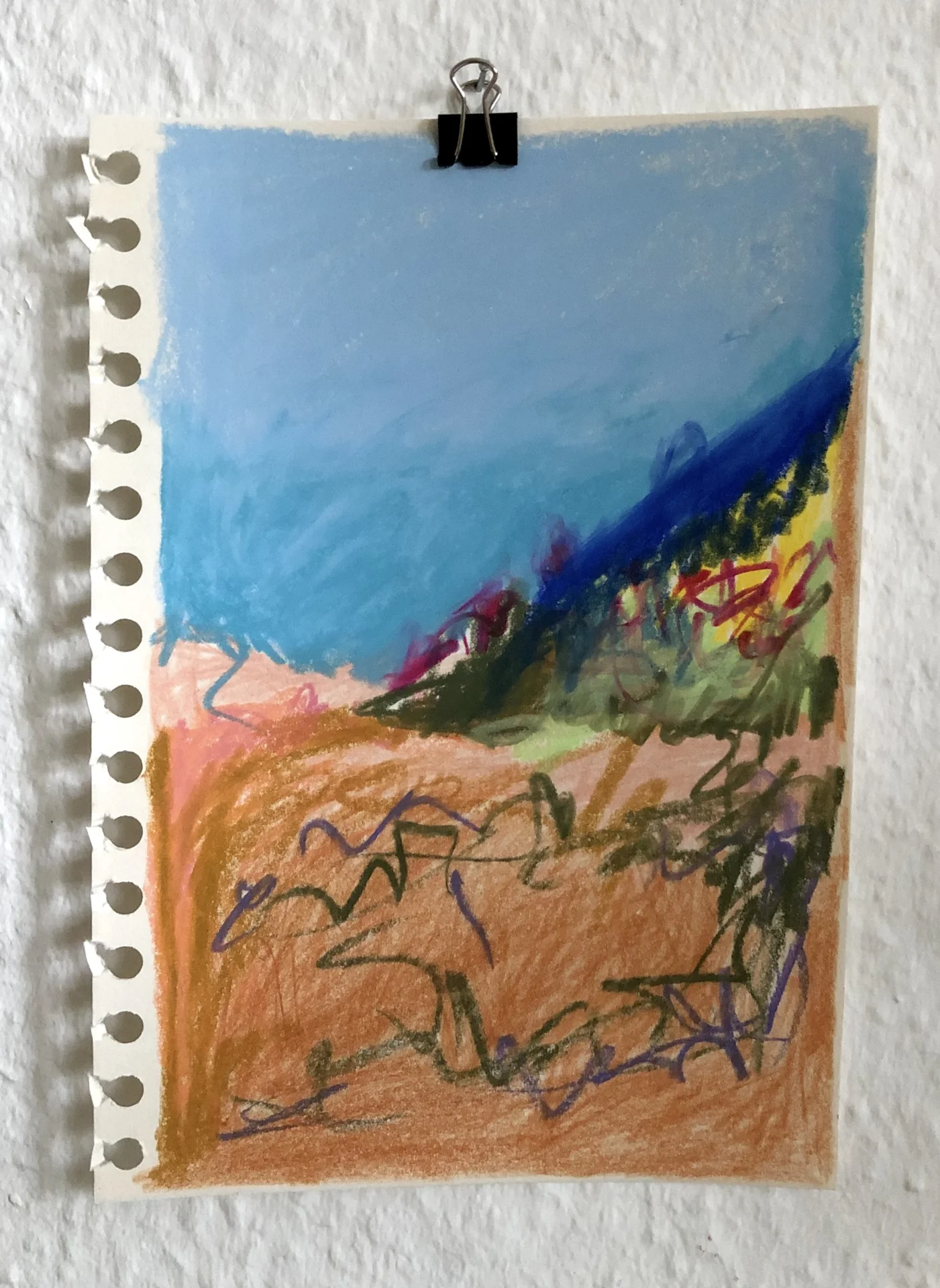 Ohne Titel Lagos Portugal Landschaft (2022) Wachskreide auf Papier, DinA5  (Bild vergr&ouml;&szlig;ern)