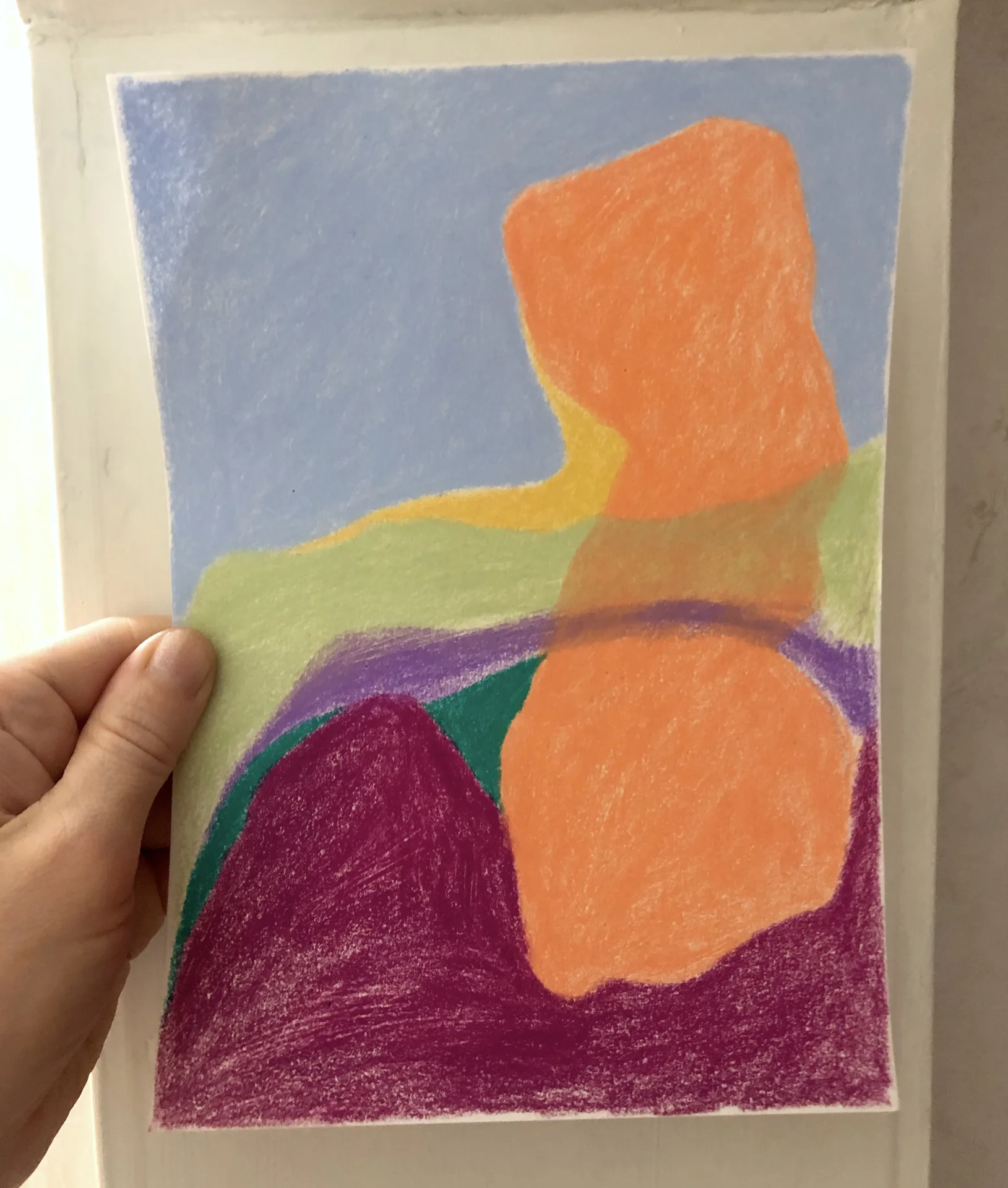 Skizze 100 days of drawing (2022) Buntstift und Wachskreide auf Papier, DinA5  (Bild vergr&ouml;&szlig;ern)