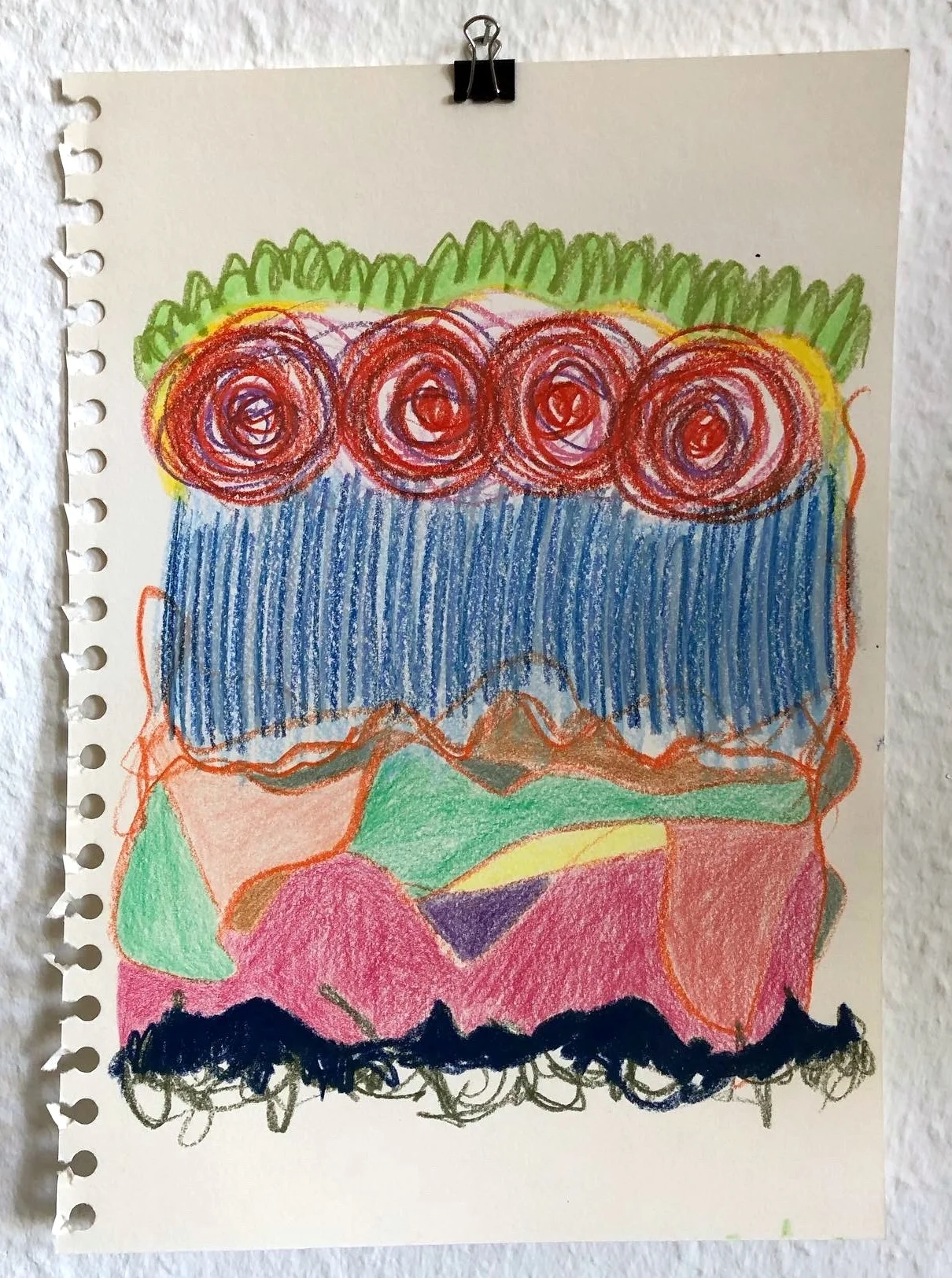 Skizze Portugal 3 (2022) Wachskreide auf Papier, DinA4  (Bild vergr&ouml;&szlig;ern)