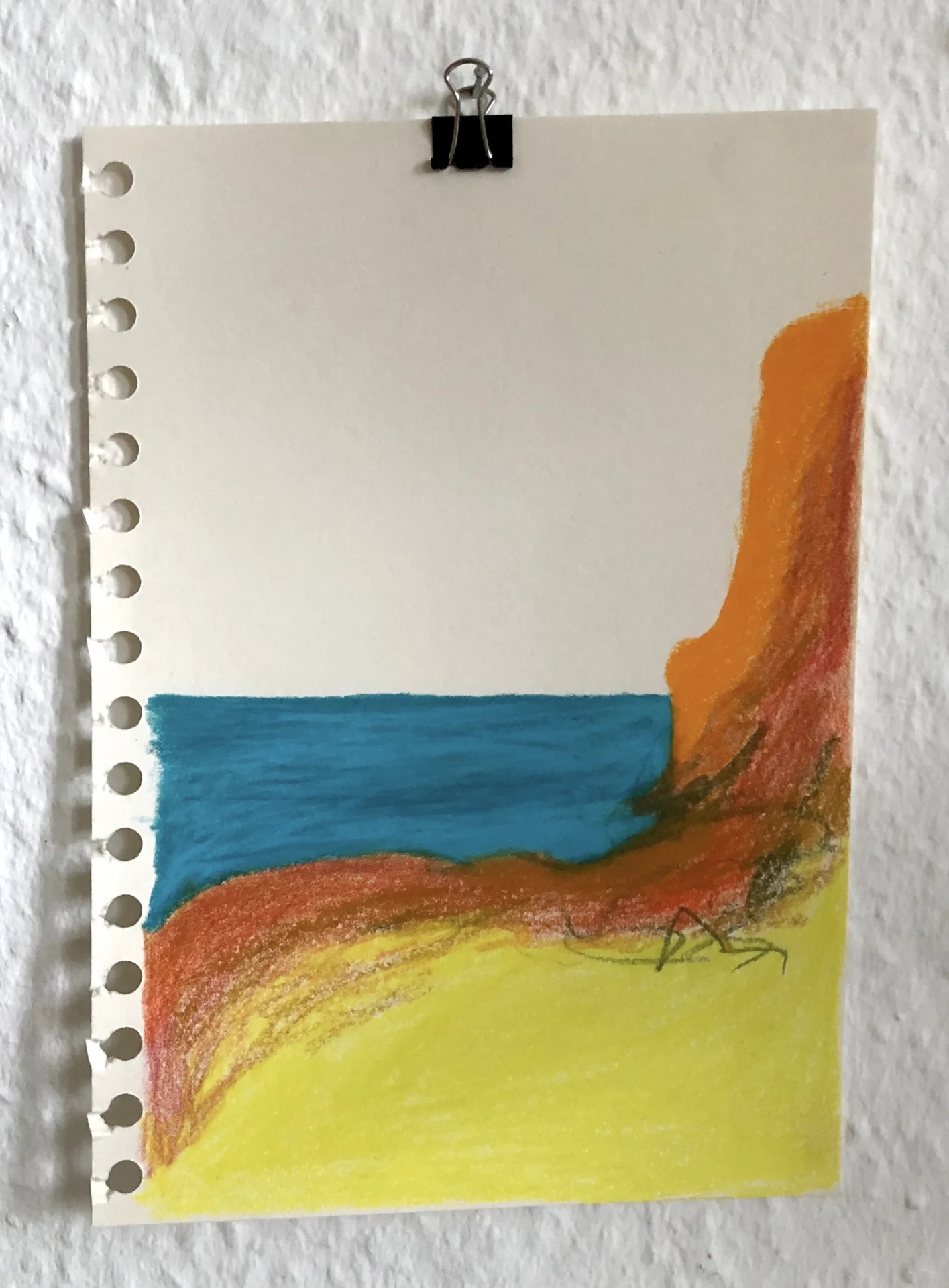 Strand Lagos Portigal (2022) Wachskreide auf Papier, DinA5  (Bild vergr&ouml;&szlig;ern)
