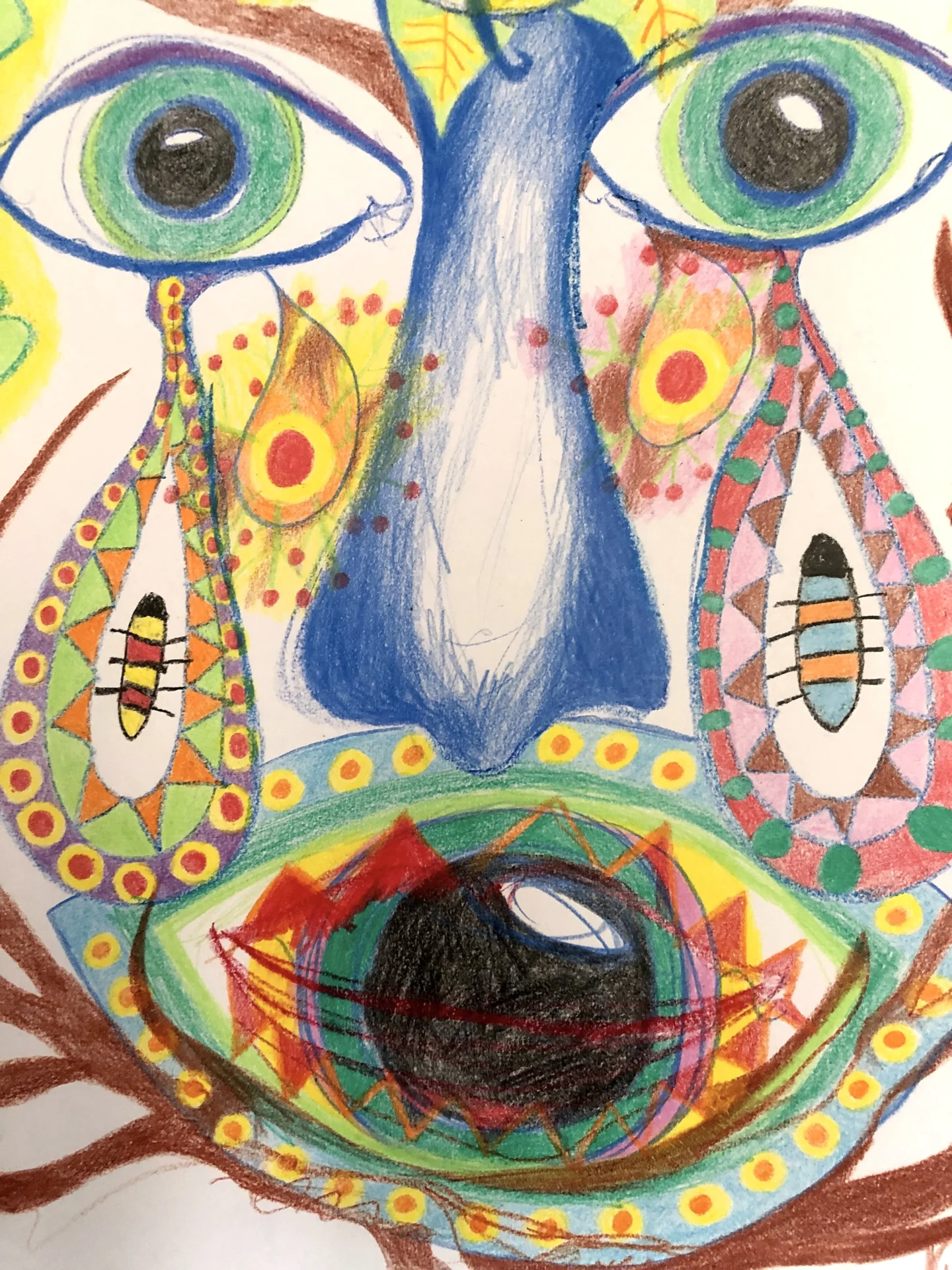 Ohne Titel (2018) Buntstift und Wachskreide auf Papier, DinA2  (Bild vergr&ouml;&szlig;ern)
