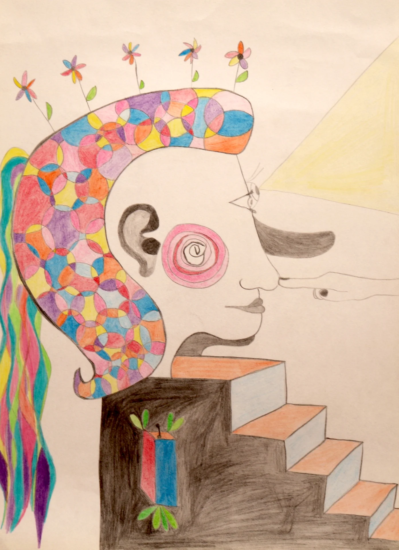 Du  Surrealismus (2012) Buntstift und Bleistift auf Papier  Skizzenbuch ca  DinA3  (Bild vergr&ouml;&szlig;ern)
