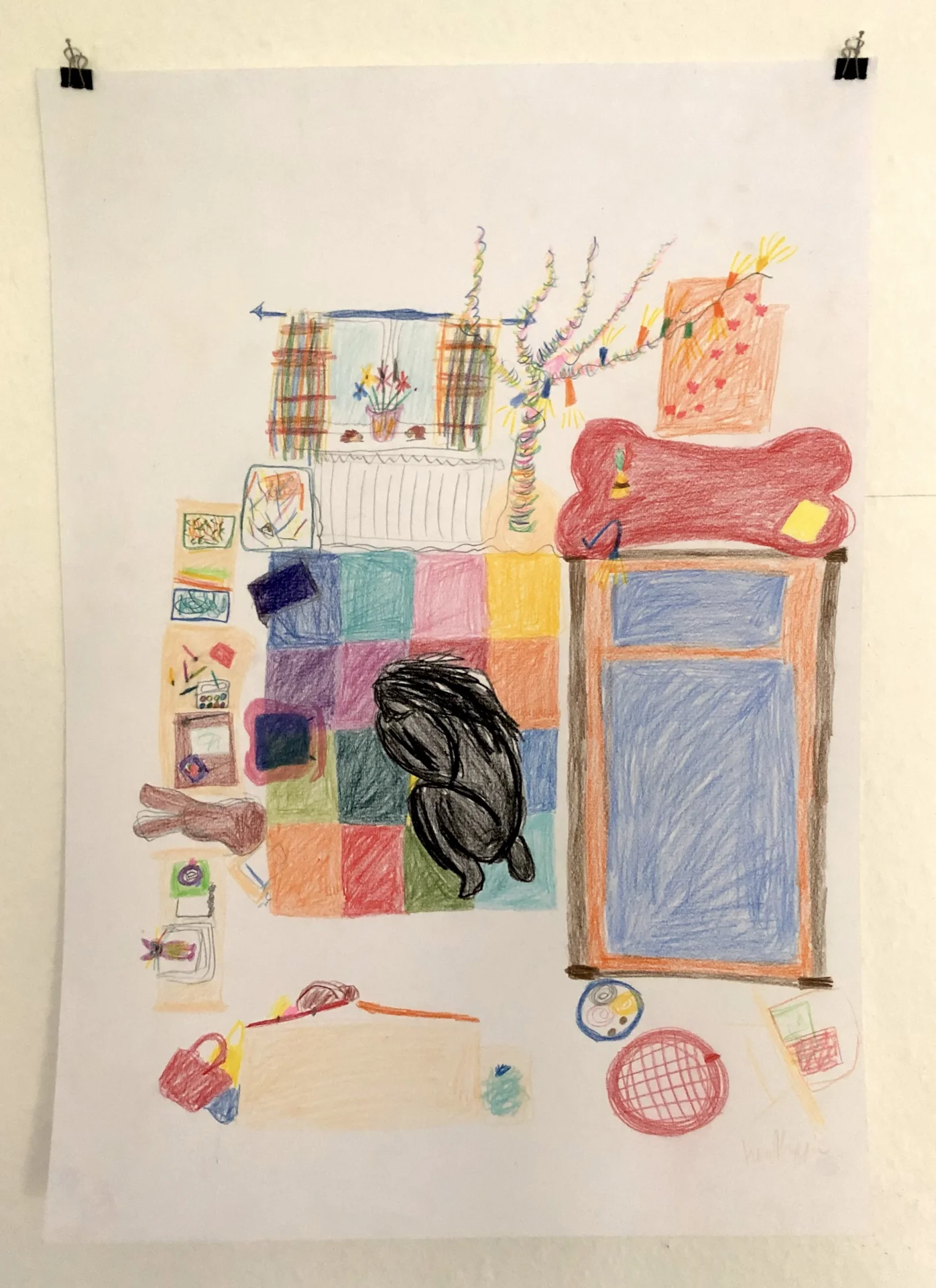 Tagebucheintrag (2012) Buntstift auf Papier, DinA2  (Bild vergr&ouml;&szlig;ern)