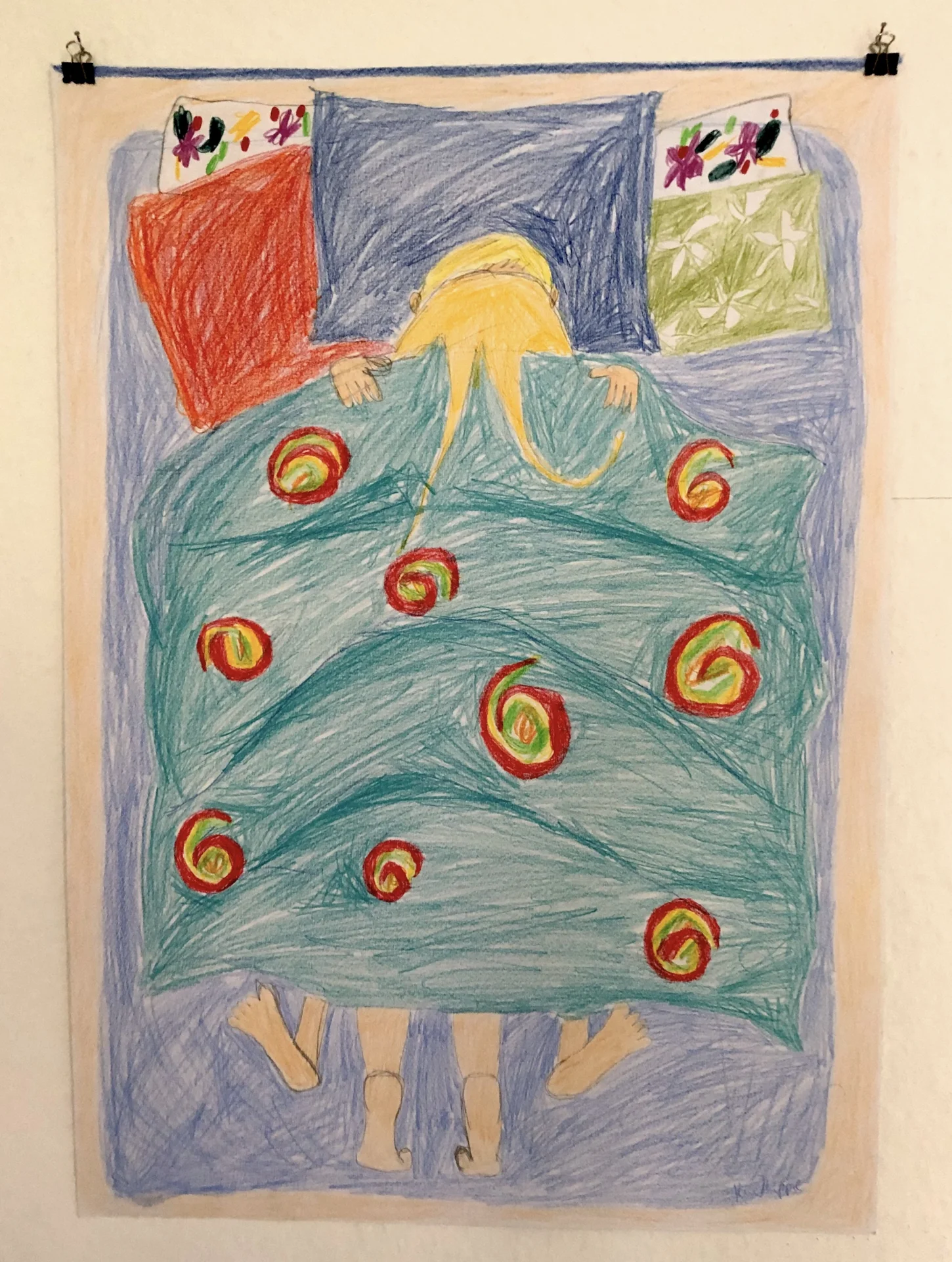 Tagebucheintrag No 4, Buntstift auf Papier  (Bild vergr&ouml;&szlig;ern)