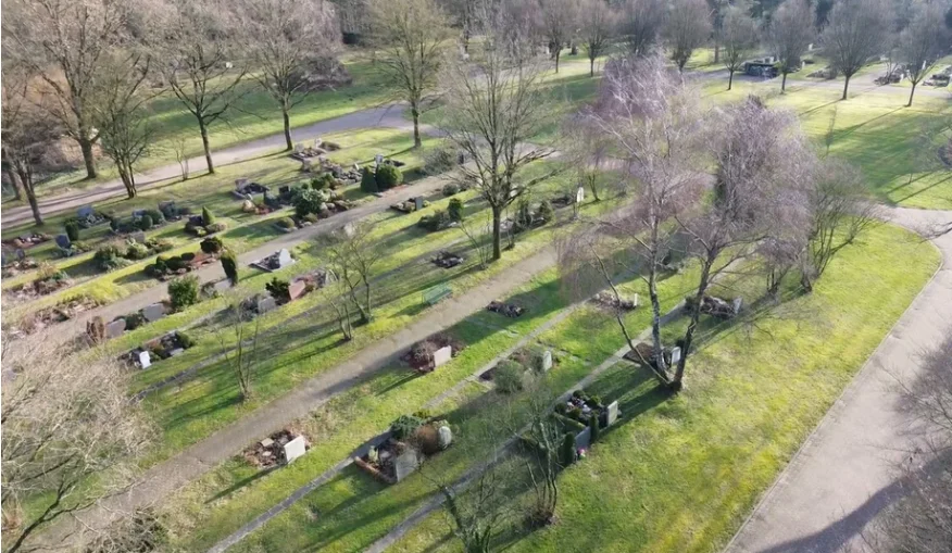 Bild: Drohnenaufnahme Nordfriedhof