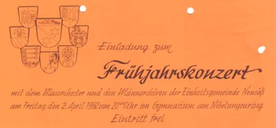 Vorschaubild: 1982 Frühjahrskonzert Einladung