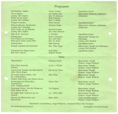 Vorschaubild: 1983 Frühjahrskonzert Programm