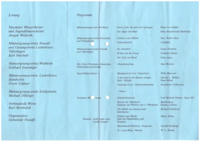 Vorschaubild: 1985 Frühjahrskonzert Programm
