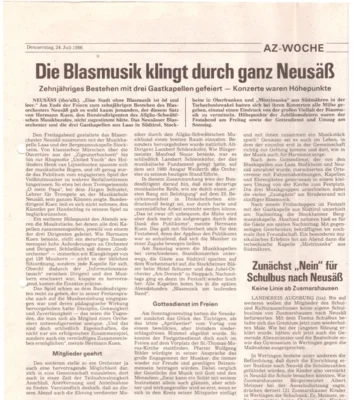 Vorschaubild: 1986 AZ Bericht Jubiläum