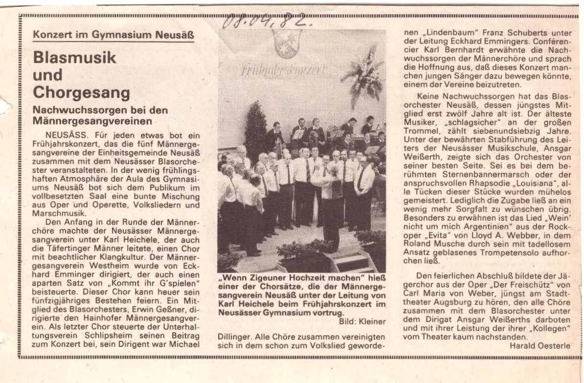 Bild: 1982 AZ Konzertkritik