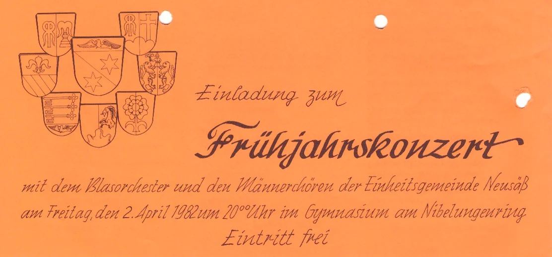 Bild: 1982 Frühjahrskonzert Einladung