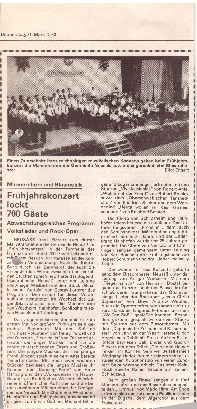 Bild: 1983 AZ Konzertkritik