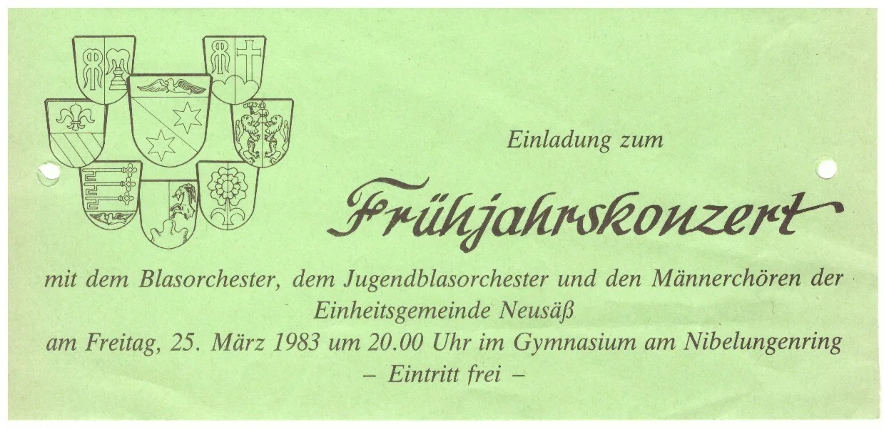Bild: 1983 Frühjahrskonzert Einladung
