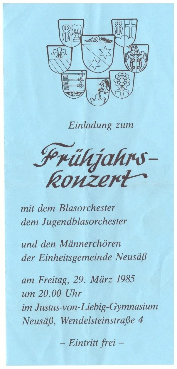 Bild: 1985 Frühjahrskonzert Einladung