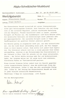 Vorschaubild: 1987 Wertungsbericht