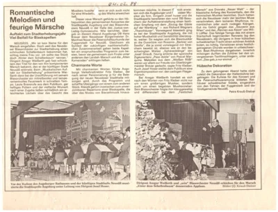 Vorschaubild: 1988 Musikalischer Auftakt - Zeitungsbericht Stadterhebung
