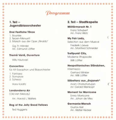 Vorschaubild: 1989 Frühjahrskonzert Programm