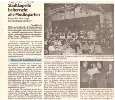 Vorschaubild: 1990 AZ Kritik Weihnachtskonzert