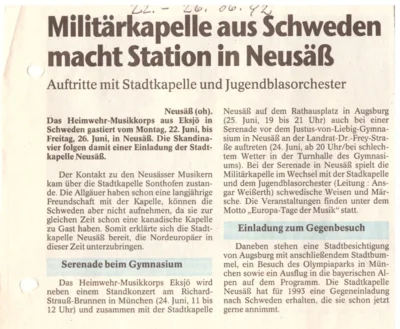 Vorschaubild: 1992 AZ Ankündigung Serenade