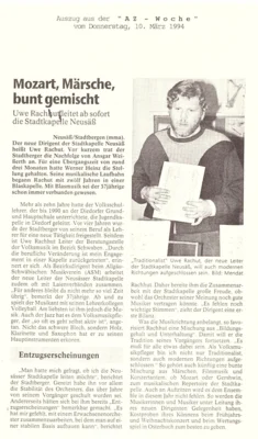 Vorschaubild: 1994 AZ Bericht Rachut neuer Dirigent