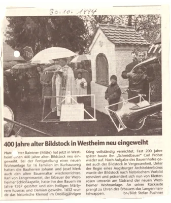 Vorschaubild: 1994 AZ Einweihung Bildstock
