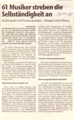 Vorschaubild: 1995 AZ Bericht Vereinsgründung