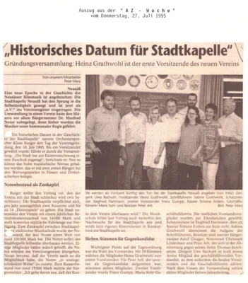 Vorschaubild: 1995 AZ Bericht Vereinsgründung2