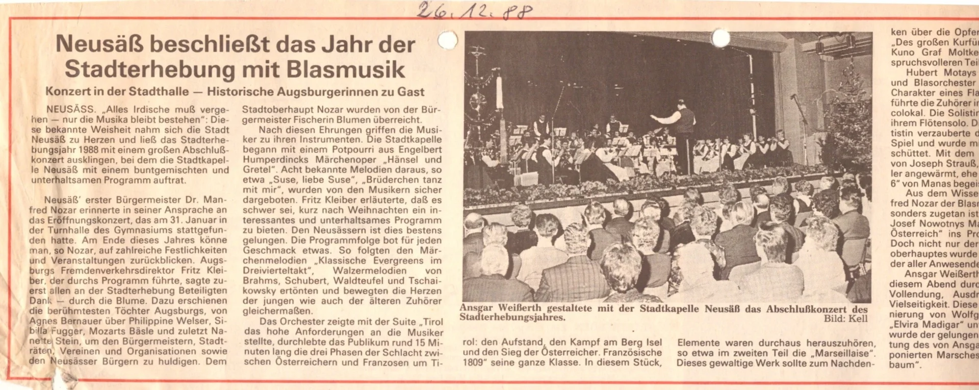 Bild: 1988 AZ Kritik Abschlusskonzert