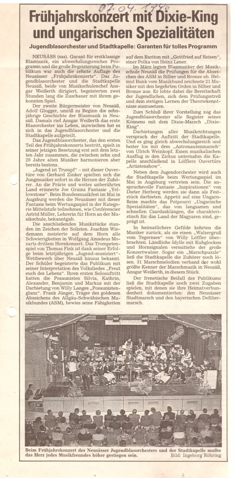 Bild: 1990 AZ Kritik Frühjahrskonzert