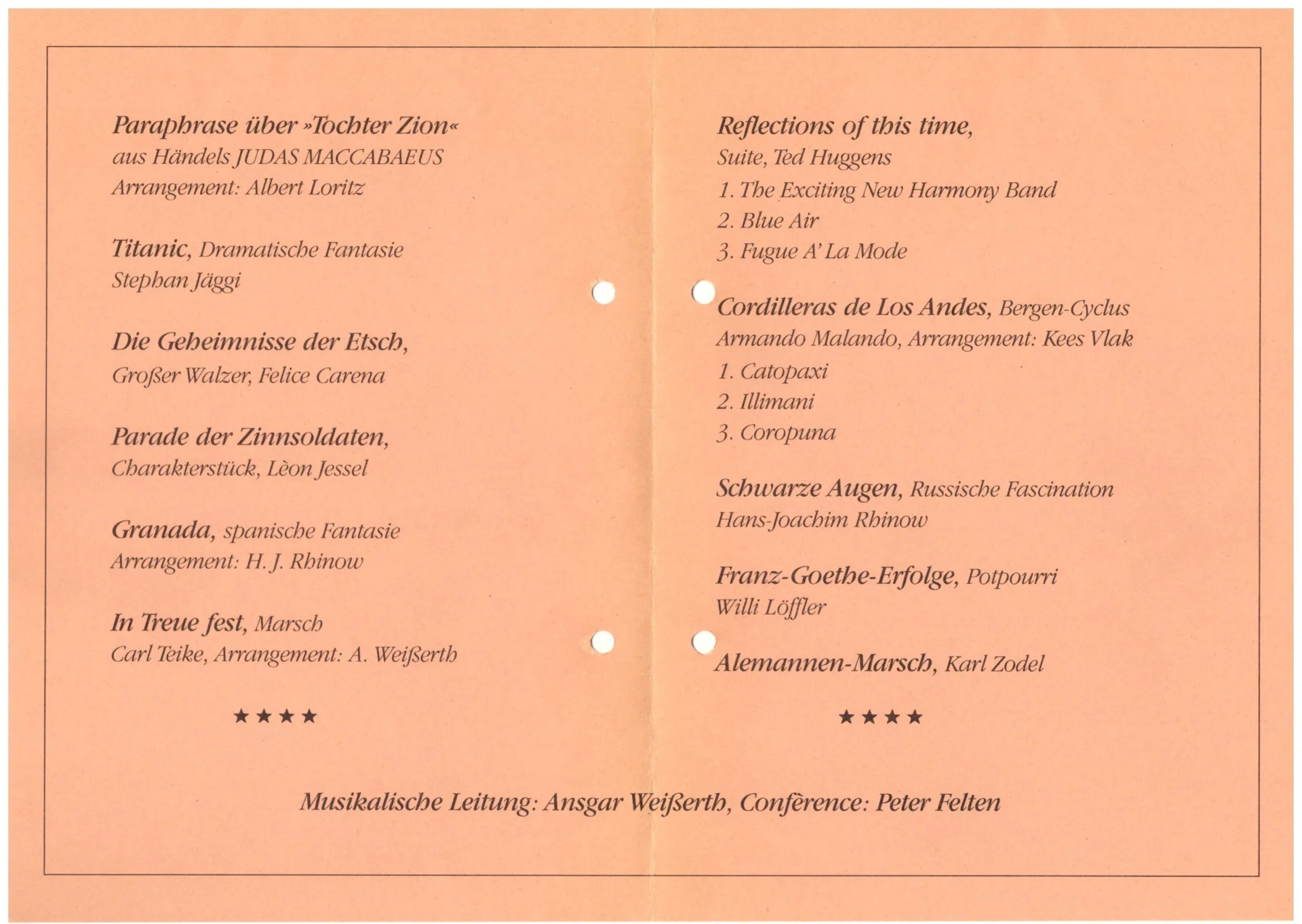 Bild: 1990 Weihnachtskonzert Programm