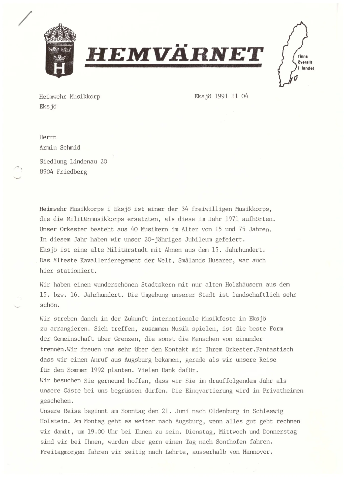 Bild: 1991 Kontaktaufnahme Eksjö1