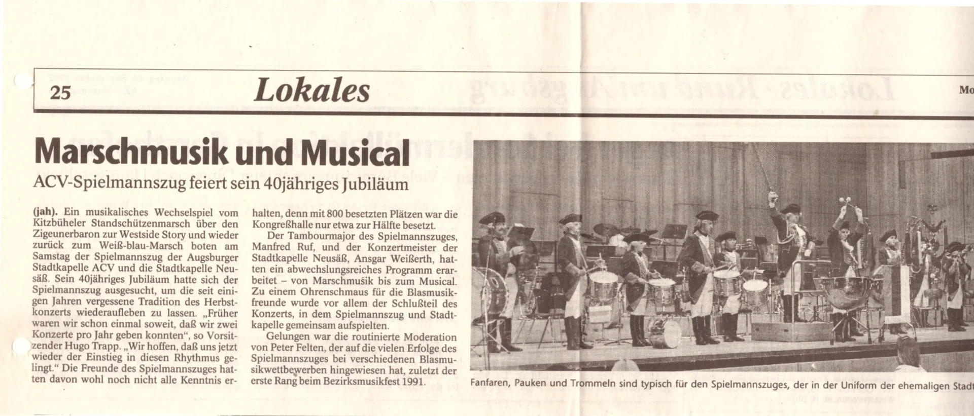 Bild: 1992 AZ Bericht ACV Jubiläum