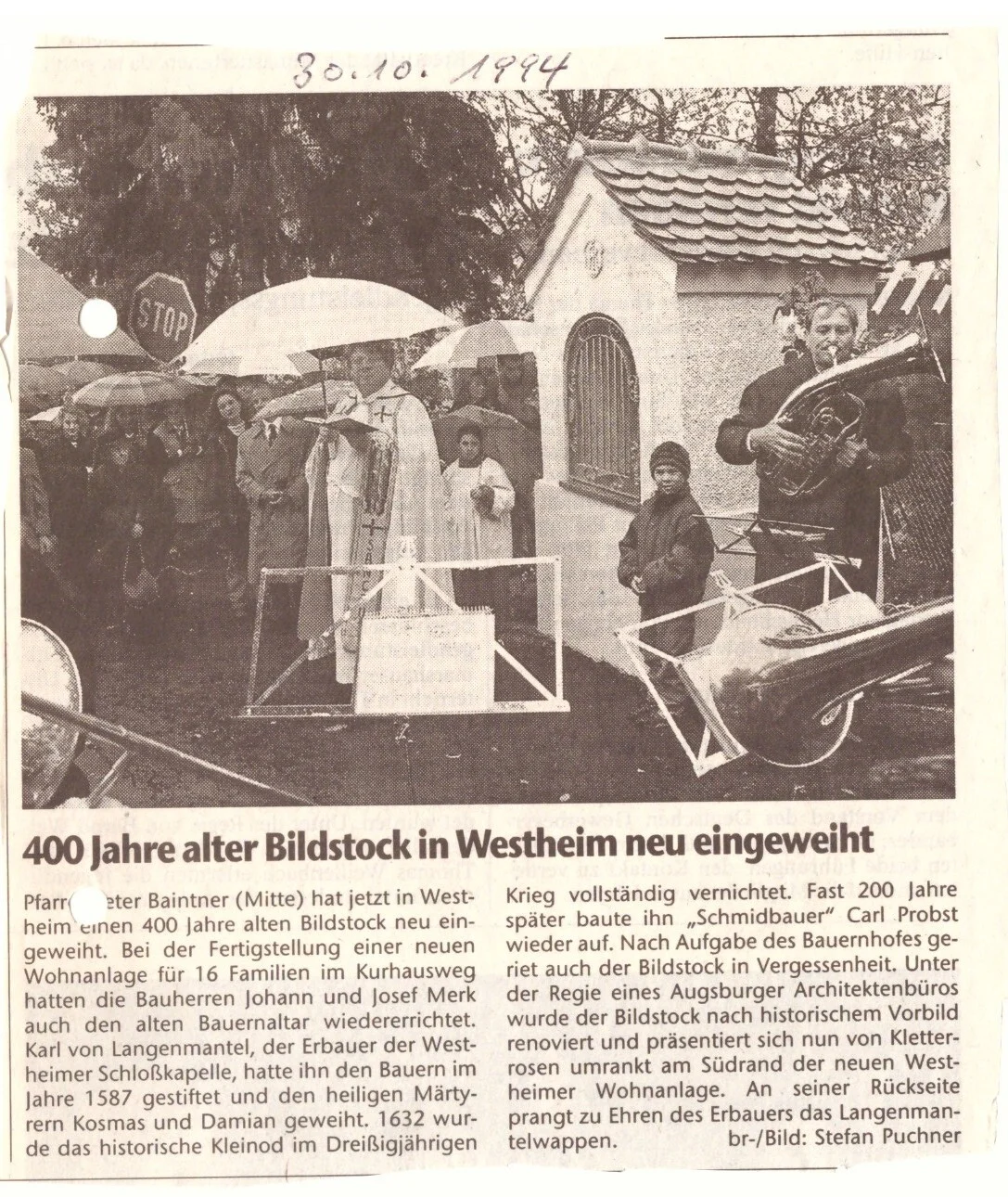 Bild: 1994 AZ Einweihung Bildstock
