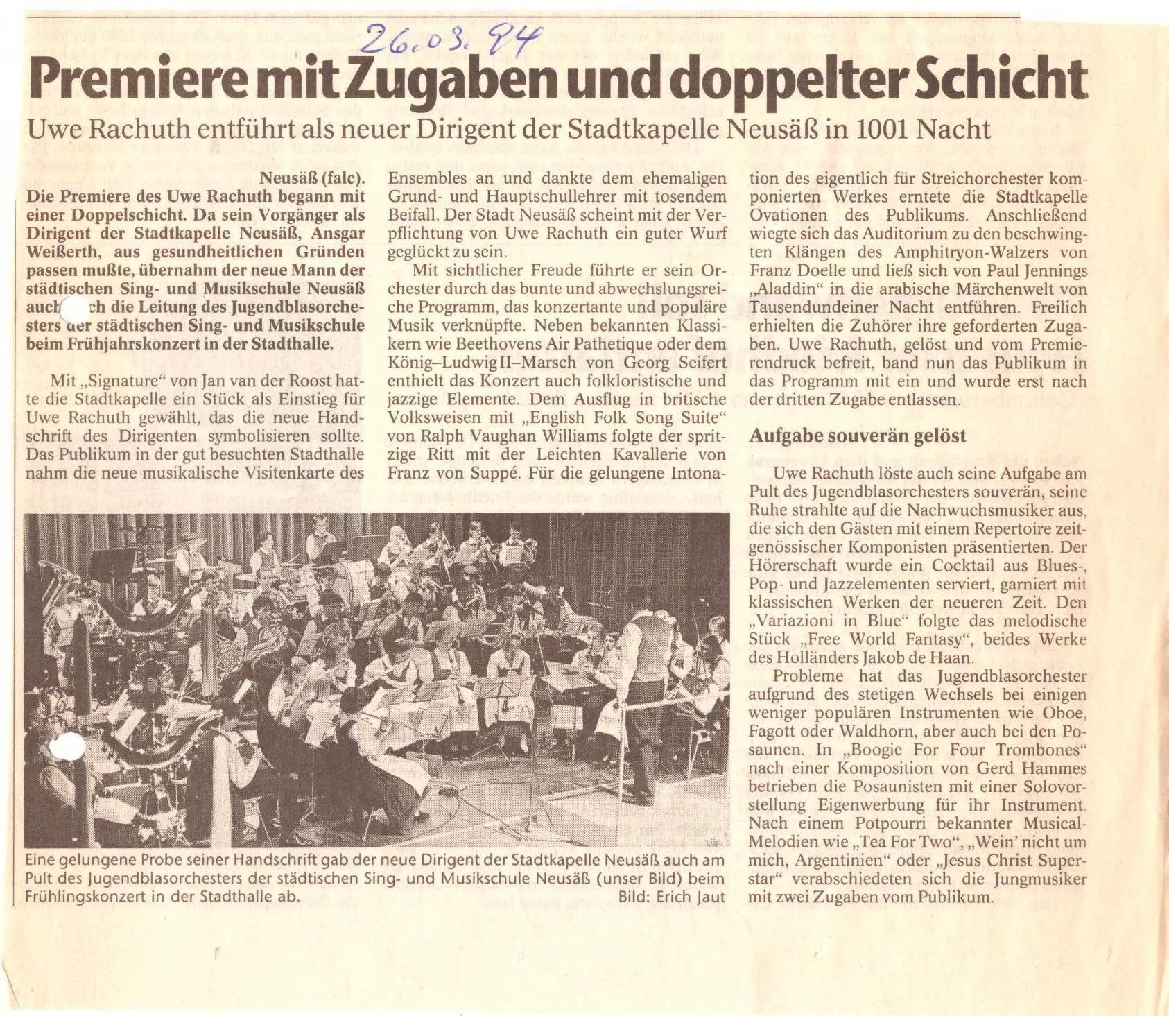 Bild: 1994 AZ Kritik Frühjahrskonzert