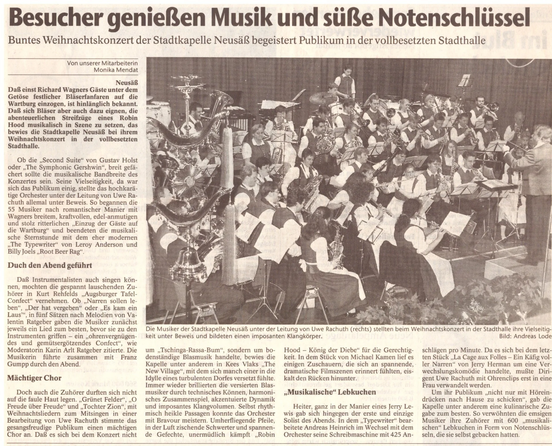 Bild: 1994 AZ Kritik Weihnachtskonzert